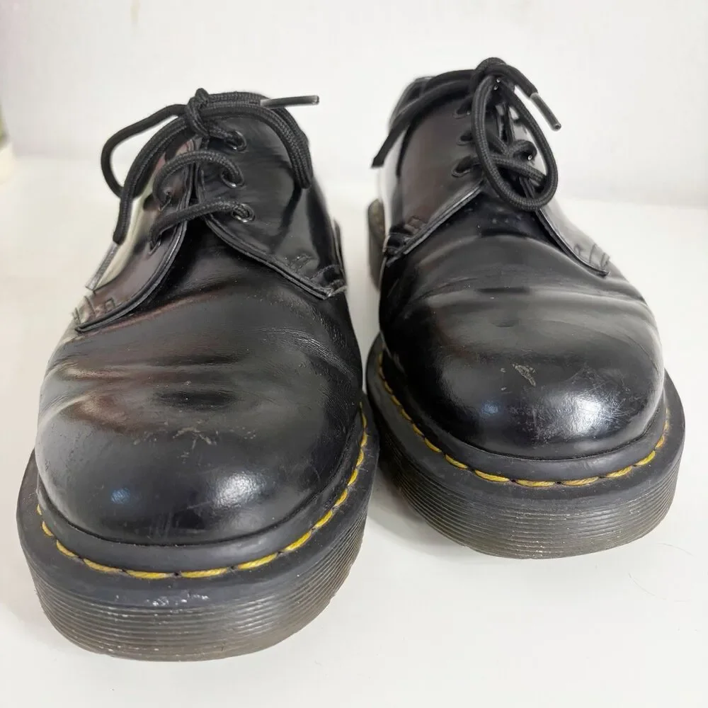 Dr Martens Smooth Black Leather Oxford Shoes 21084 Men's Sz 9 Women's 10L